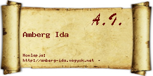 Amberg Ida névjegykártya